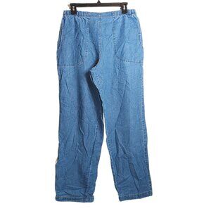 Ivy Pull On Jeans Womens Medium Medium Wash High Rise Straight Leg Denim Pants